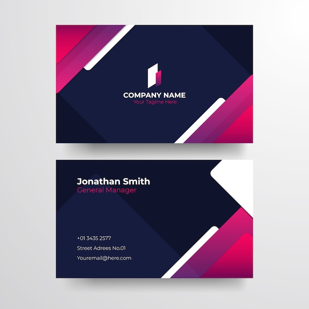 Elegant blue purple business card. elegant minimalist golden business card.