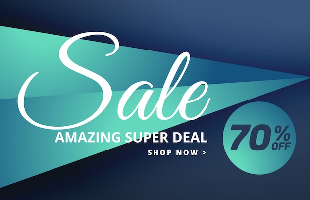 Elegant blue sale banner template