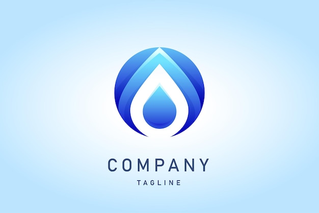 Elegant blue water gradient logo