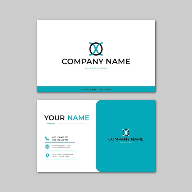 elegant blue and white modern business card design