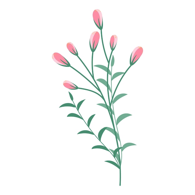 Elegant boeket van roze bloemen en groene planten Bloemenelement voor de viering van de lentevakantie