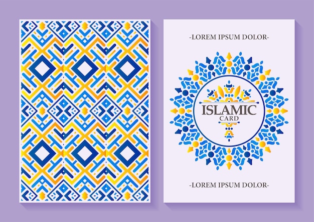 Elegant border pattern islamic greeting card