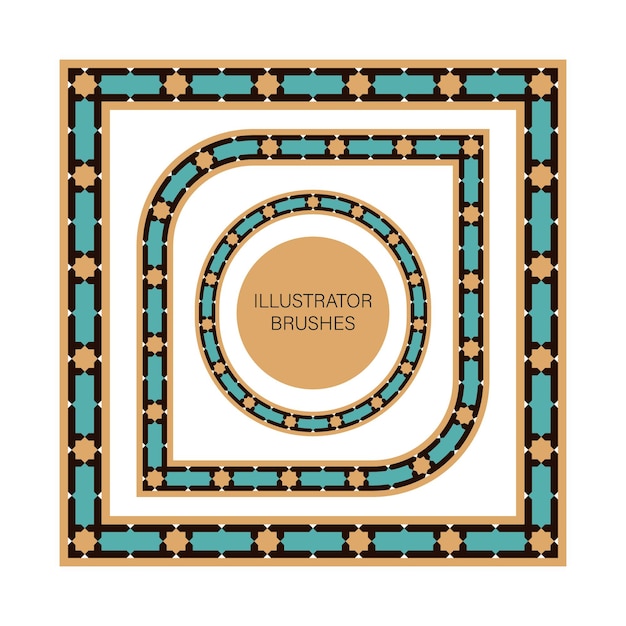Vector elegant borders and circles in islamic design