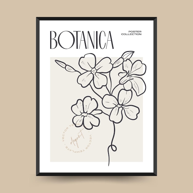 Elegant botanical abstract wall arts. floral vector poster collection.