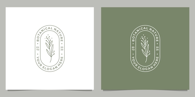 Emblema di design elegante logo botanico, simbolo di bellezza, salute e natura