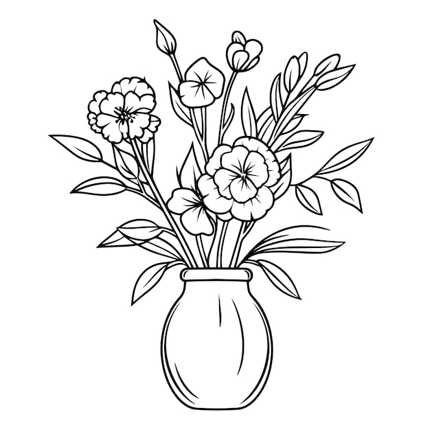 Elegant botanical outline icon in vector format for naturalthemed designs