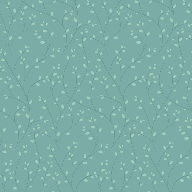 Elegant Branches on Green Seamless Pattern