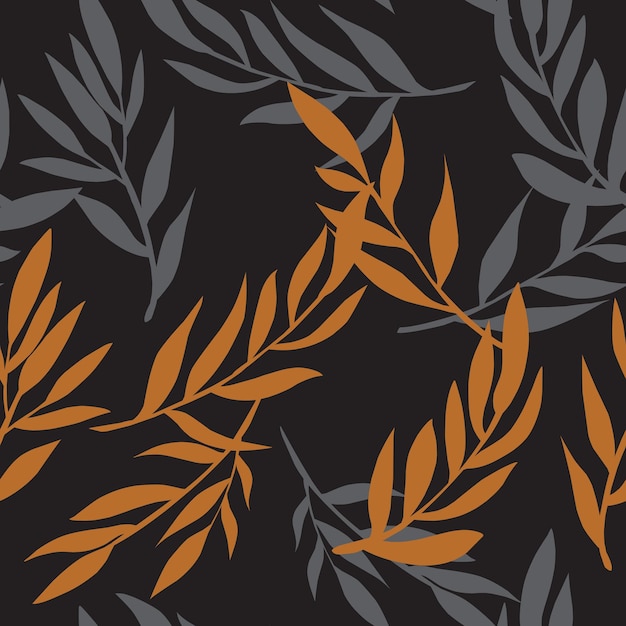 Vector elegant branches and leaves botanical motifs spring pattern vector seamless pattern