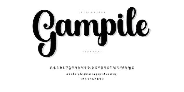우아한 브랜드 캘리그라픽 스크립트 글 알파