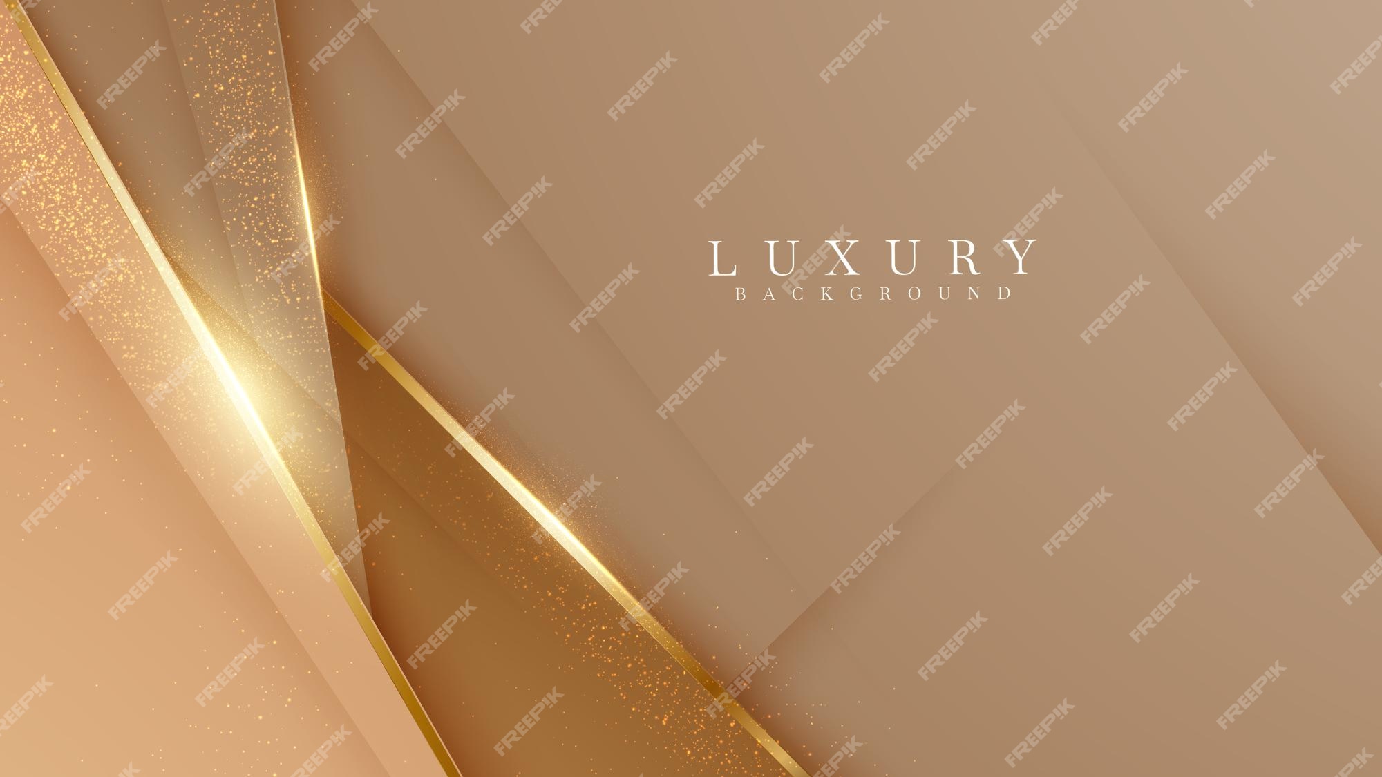 Premium Vector | Elegant brown shade background with line golden elements  design