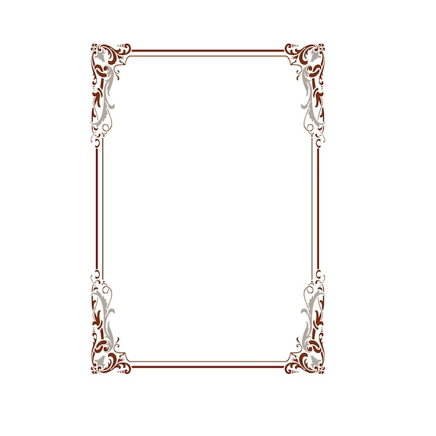 Elegant bruin versierd frame met scrollwork en florale hoek accenten