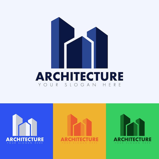 エレガントな建物の建築のロゴのコンセプト