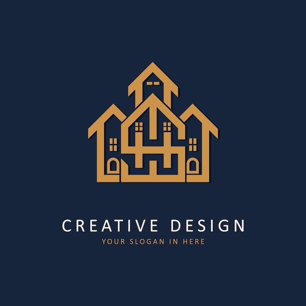 Elegant building real estate property logo creative design