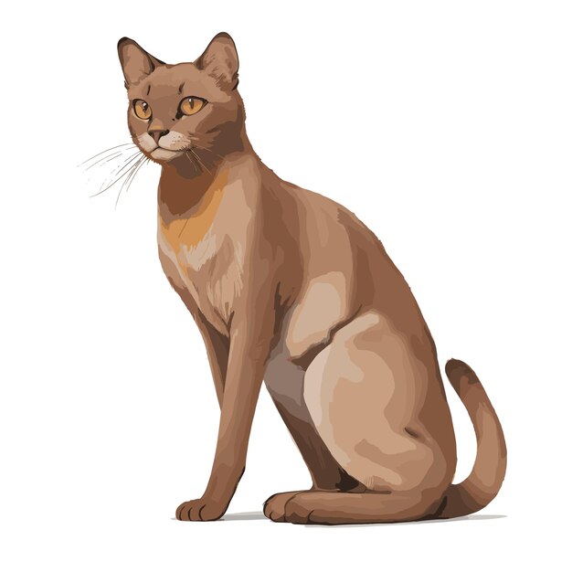 Vector elegant burmese cat design fully editable vector drawing artwork ready for customization