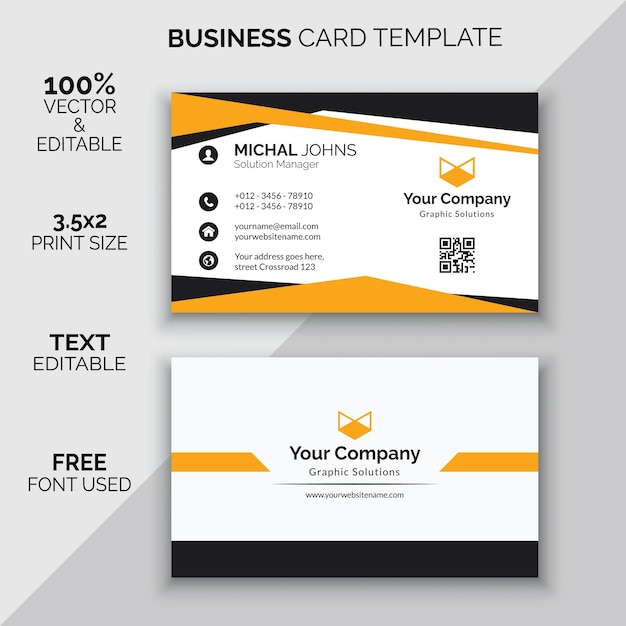 Elegant business card editable vector template