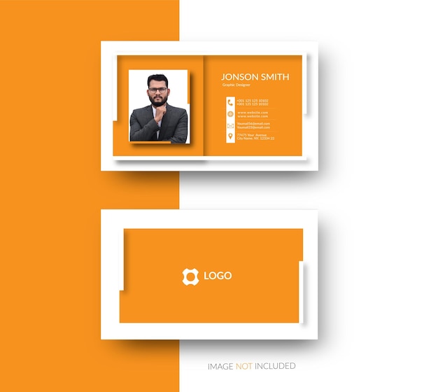 Vector elegant business card orange and white business card