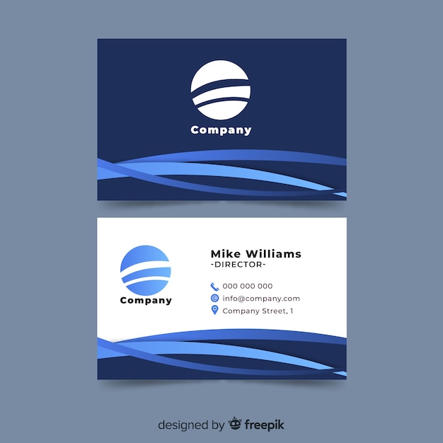 Vector elegant business card template with abstract design