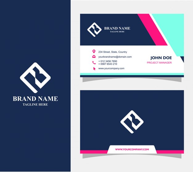 Vector elegant business card template with letter logotype