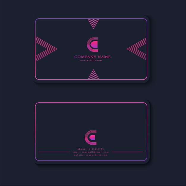 Elegant business card templates in pink gradient