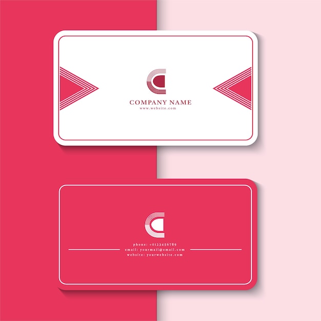 Elegant business card templates in white and magenta