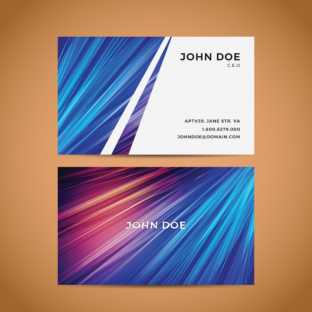 Vector elegant business card with lines