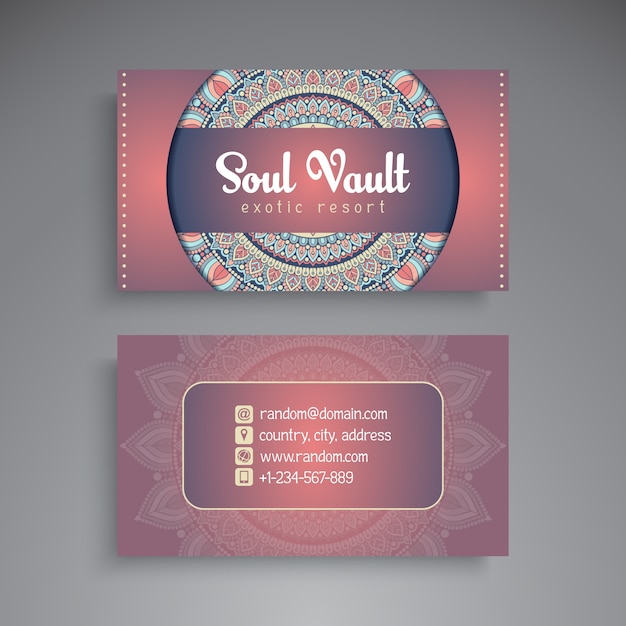 Elegant business card with mandala