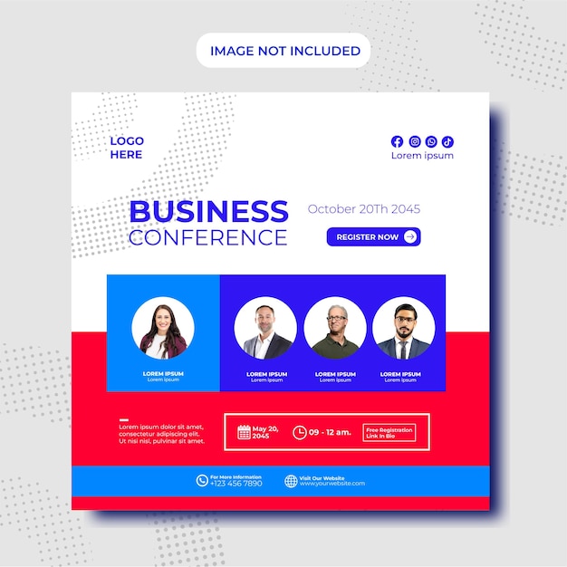 Elegant business conference social media template