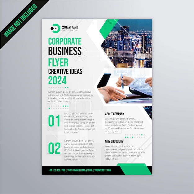 Elegant business flyer template with flat design
