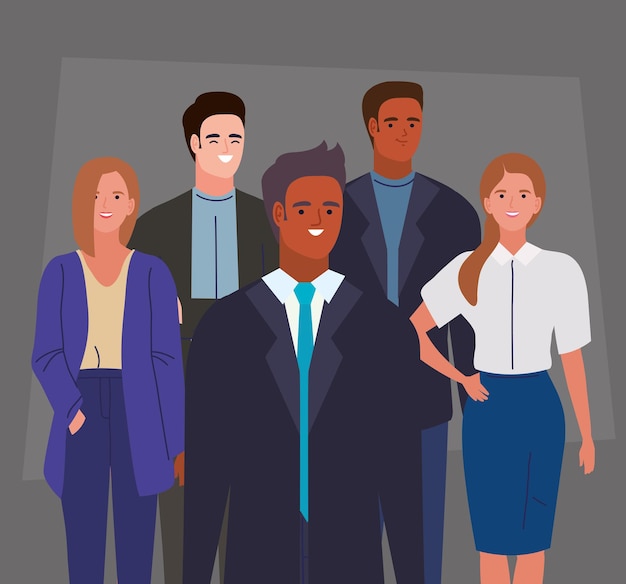 Vector elegant business people