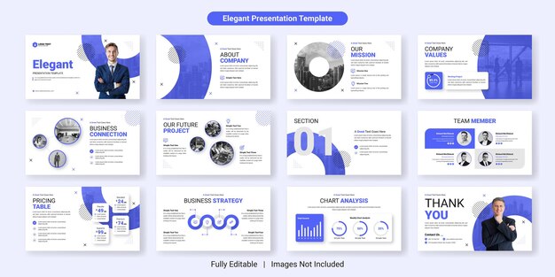 Vector elegant business presentation slide template design set