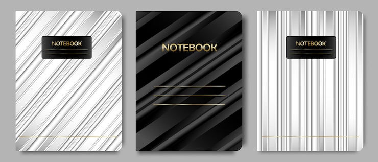 Vector an elegant business set of notebooks with covers in the form of marble textures collection