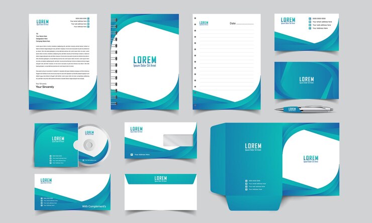 Elegant business stationery set