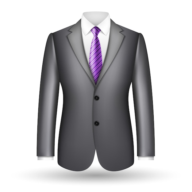 Elegant business suit Realistic vector illustration isolated on white background