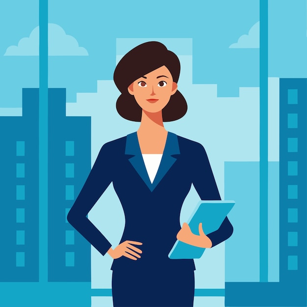 Elegant Business Woman Vector Illustration