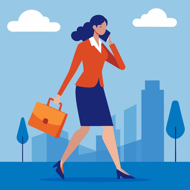 Elegant Business Woman Vector Illustration