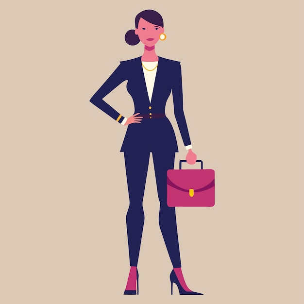 elegant business woman vector illustration