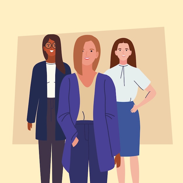 Vector elegant business women group