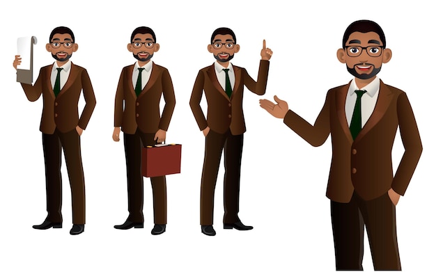 Elegant businessman with different poses