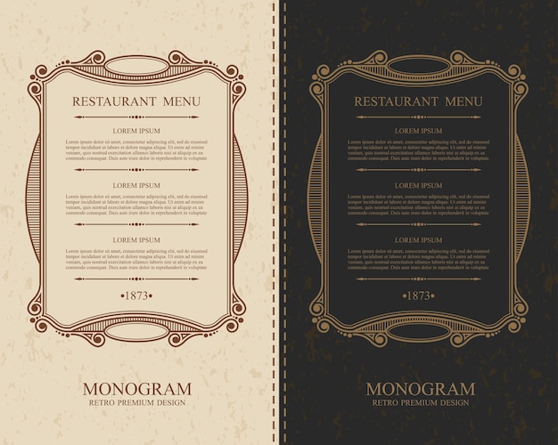 Elegant calligraphic menu restaurant.