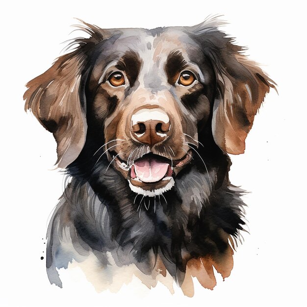 Vector elegant canine painting with a white backdrop