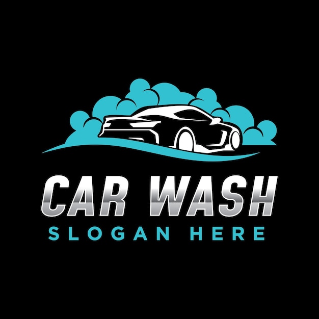 Vector elegant car wash logo design car washing service vector illustration