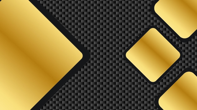 Elegant Carbon background with golden shape elements. luxury Modern flat style modern concept