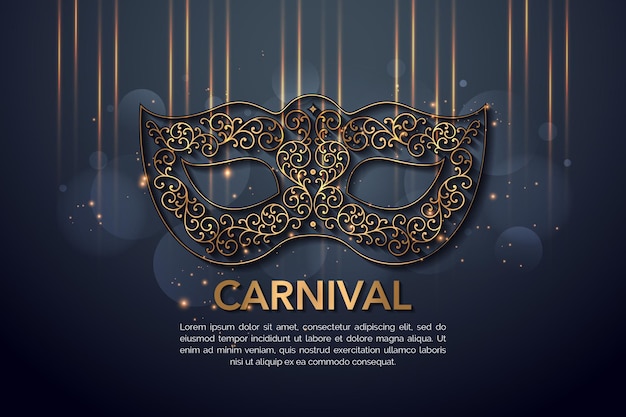 Elegant carnival mask background with a ornamental mask vector