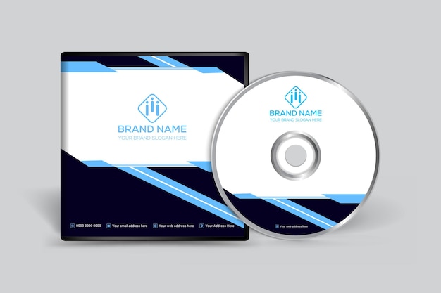 Elegante copertina cd con colore blu e nero