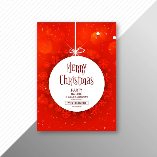 Vector elegant celebration merry christmas template brochure design