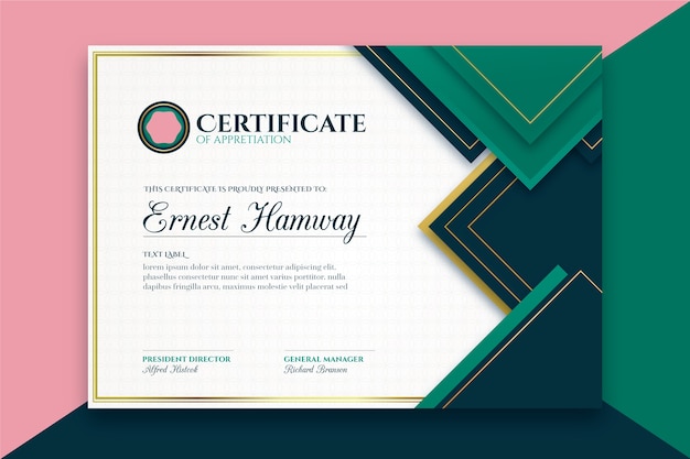 Elegant certificaat concept sjabloon