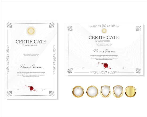 Elegant certificaat of diploma retro vintage ontwerp