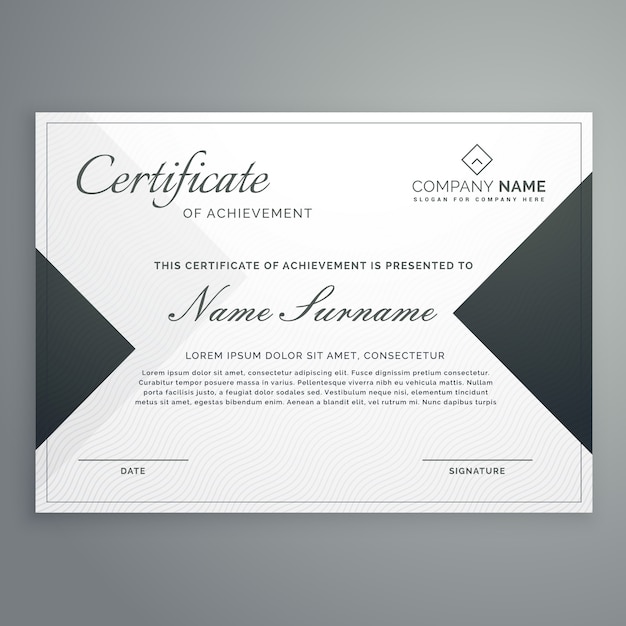 Vector elegant certificaat ontwerp of diploma sjabloon met geometrische vormen