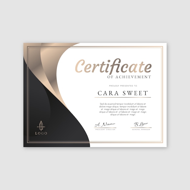 Vector elegant certificaatsjabloon