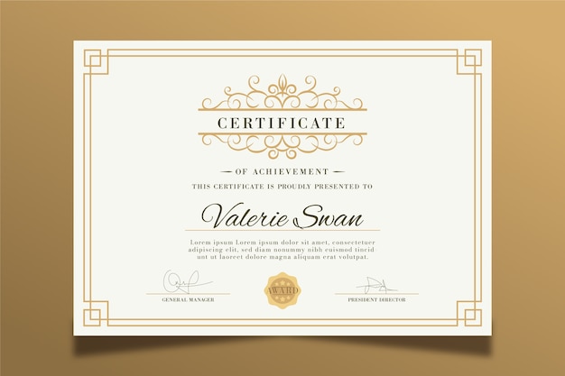 Vector elegant certificaatsjabloon